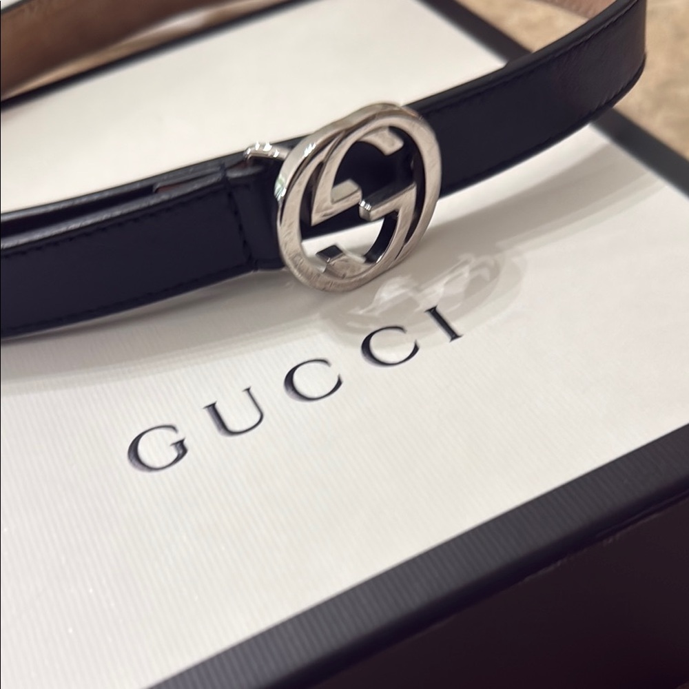 Children's GG leather belt